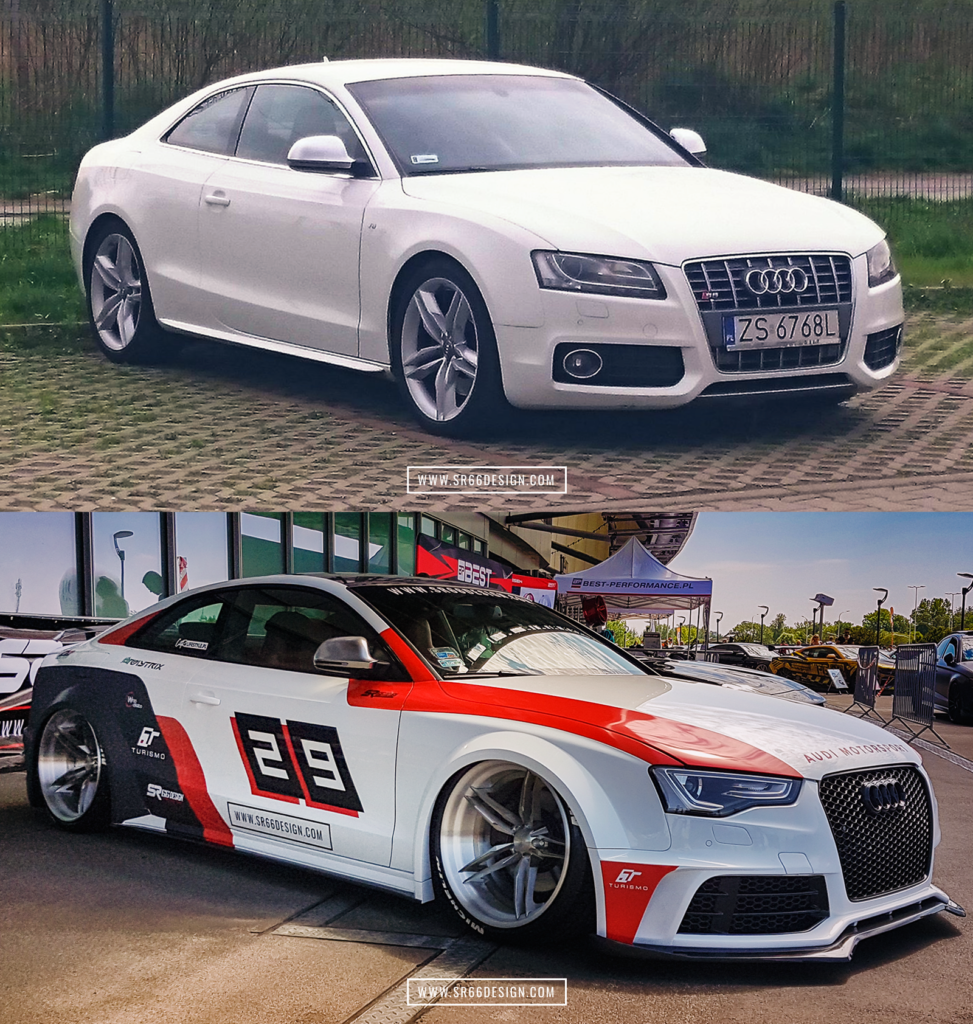 Audi S5 wide body kit SR66 - before & after